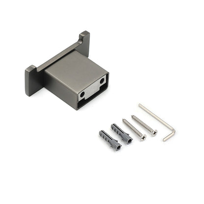 Gun Metal Square Robe Hook Clothes Towel Rack Holder Wall Mounted Double Hanger - Image 4