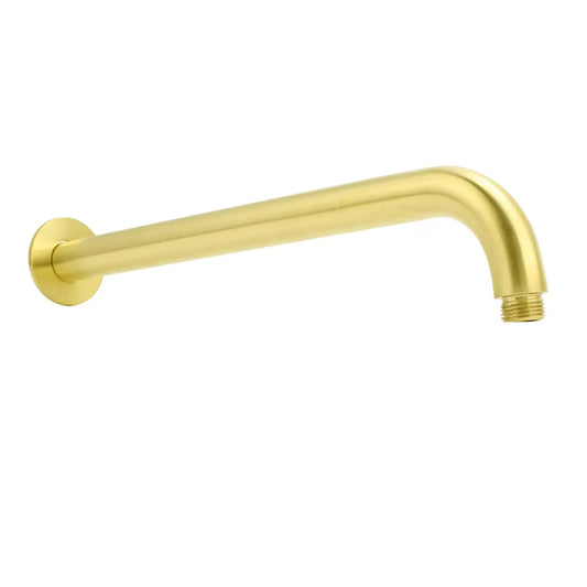 PVD Brushed Gold 12" Shower Rain Head 355mm Straight Wall Mount Arm Bathroom Set - Image 2