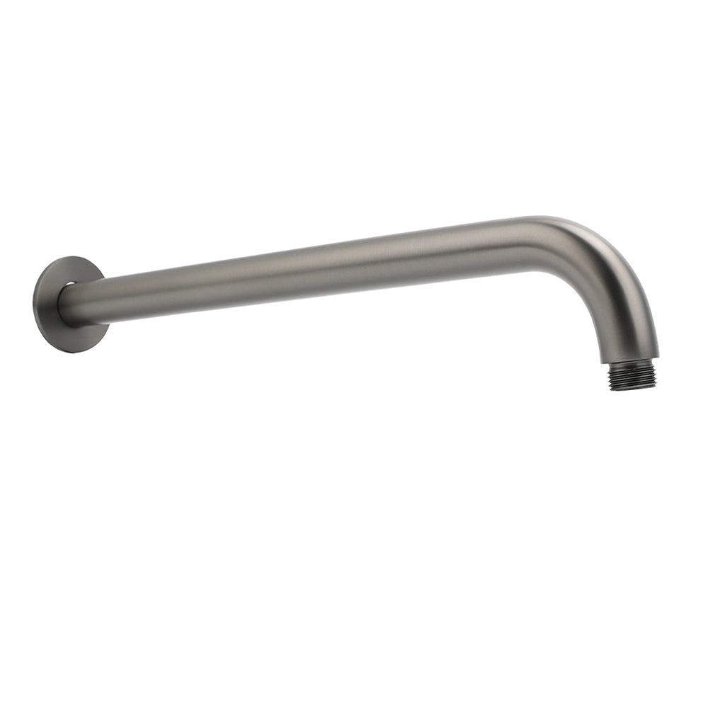 WELS Gun Metal Round 12" Rain Shower Head 400mm Straight Wall Mounted Arm Bath Set - Image 2