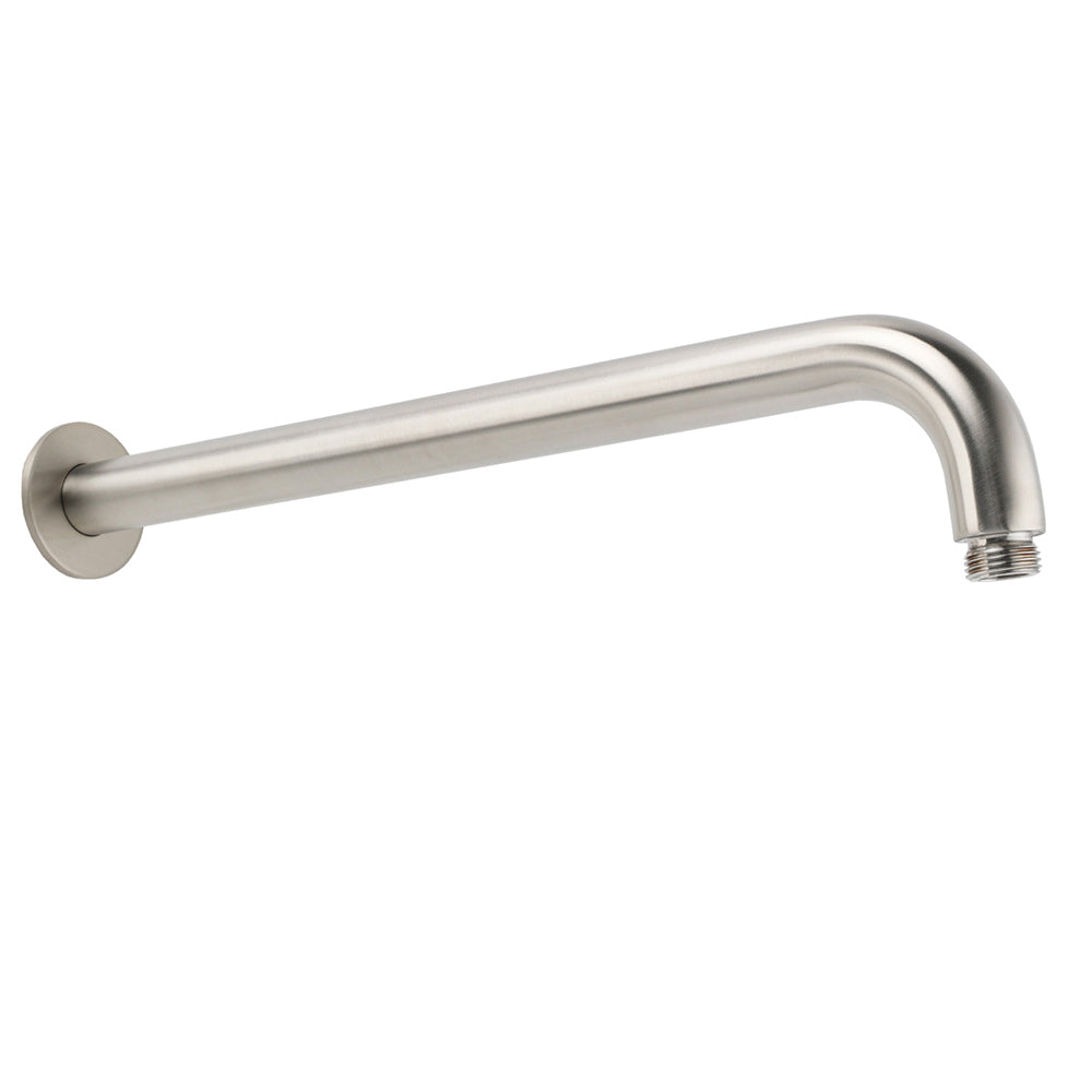WELS Brushed Nickel Round 10" Rain Shower Head Straight Wall Mount Arm Mixer Set - Image 2