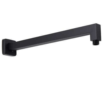 Matt Black Square 8" Rainfall Shower Head & 400mm Brass Straight Wall Mount Arm Set - Image 4