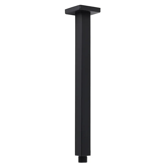 Matt Black 16" Large Rainfall Shower Head 300mm Ceiling Dropper Arm Square Mixer Taps - Image 2
