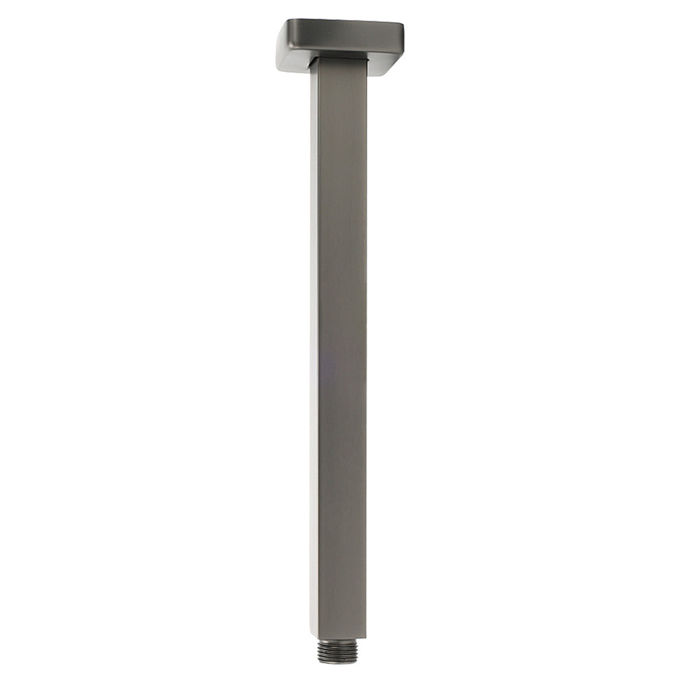 Gun Metal Square 12" Rainfall Shower Head 300mm Ceiling Dropper Arm Bath Set WELS - Image 2