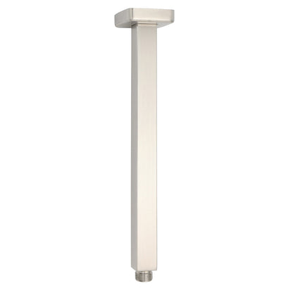 Brushed Nickel Square 10" Rain Shower Head 300mm Brass Ceiling Dropper Arm Set - Image 2