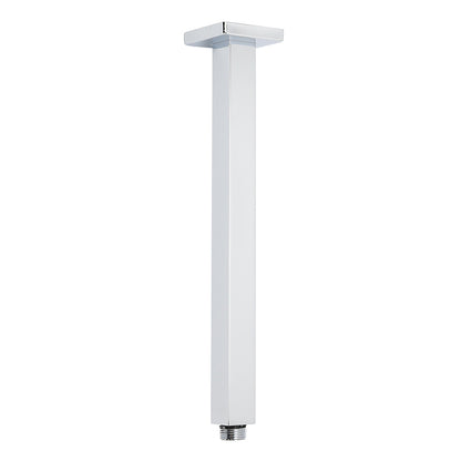 WELS 12" Rainfall Shower Head 300mm Ceiling Dropper Extension Arm Chrome Square Set - Image 2