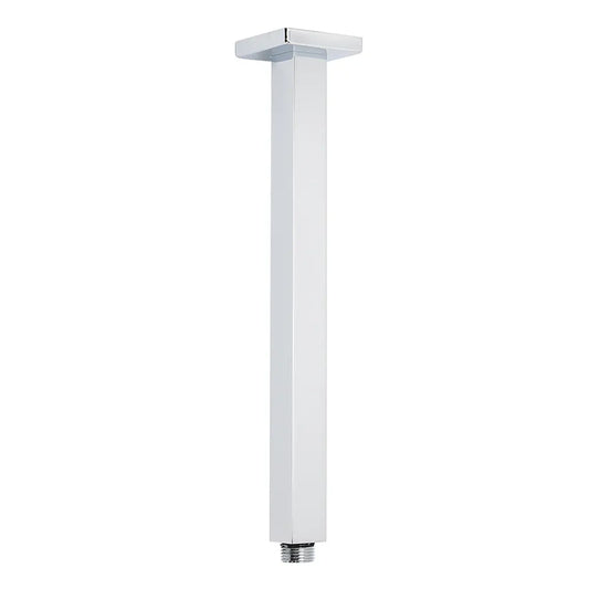 WELS 12" Rainfall Shower Head 300mm Ceiling Dropper Extension Arm Chrome Square Set - Image 2
