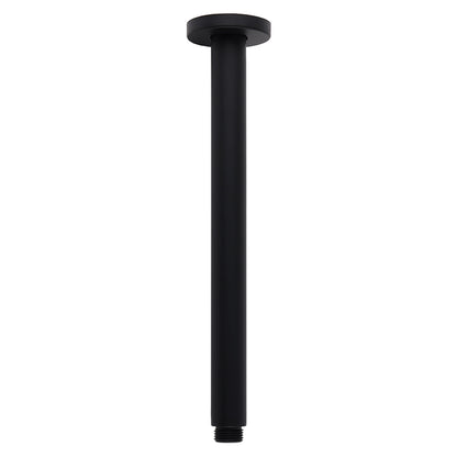 Matt Black Round 16" Extra Large Rain Shower Head 300mm Ceiling Dropper Arm Set - Image 2