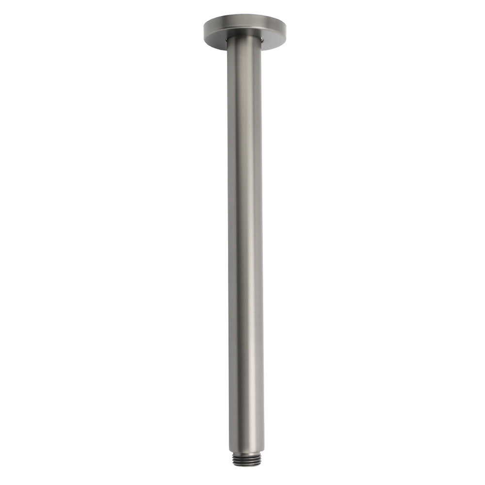 WELS Gun Metal Round 8" SUS Rainfall Shower Head 300mm Ceiling Dropper Arm Set - Image 2