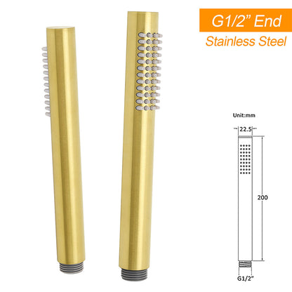 WELS Brushed Gold Round 12" Rain Shower Head Stainless Steel Handheld Diverter Wall Arm Set - Image 7