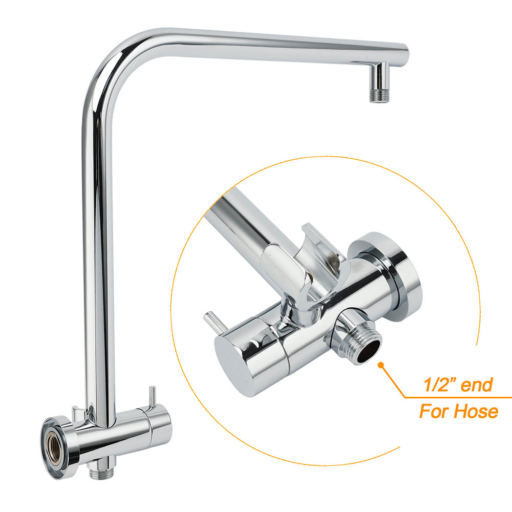 WELS Twin Shower Set 8" Rain Head 3 Modes Handheld Switch Diverter Gooseneck Wall Arm - Image 4