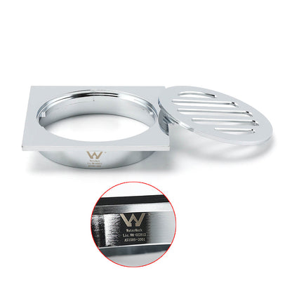 Watermark Stainless Steel 85x85mm Small Square Shower Grate Floor Drain 72mm Outlet - Image 2