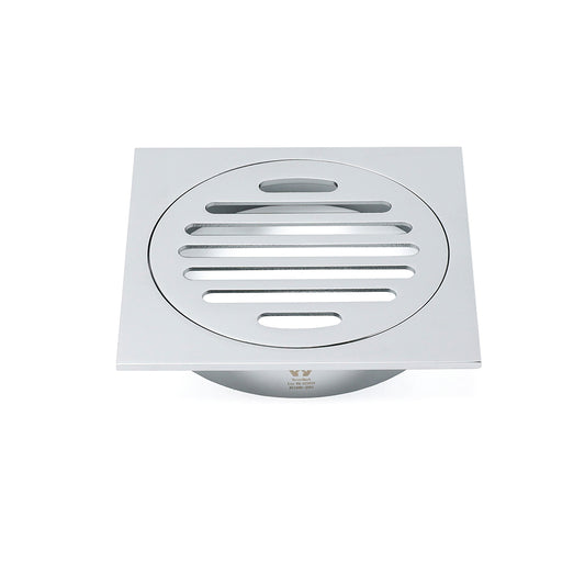 Chrome Stainless Steel 110mm Small Square Shower Grate Floor Drain 95mm Outlet