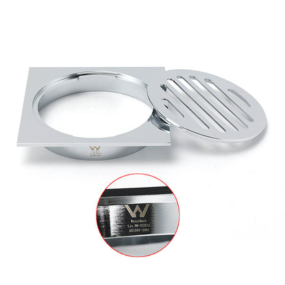 Chrome Stainless Steel 110mm Small Square Shower Grate Floor Drain 95mm Outlet - Image 3