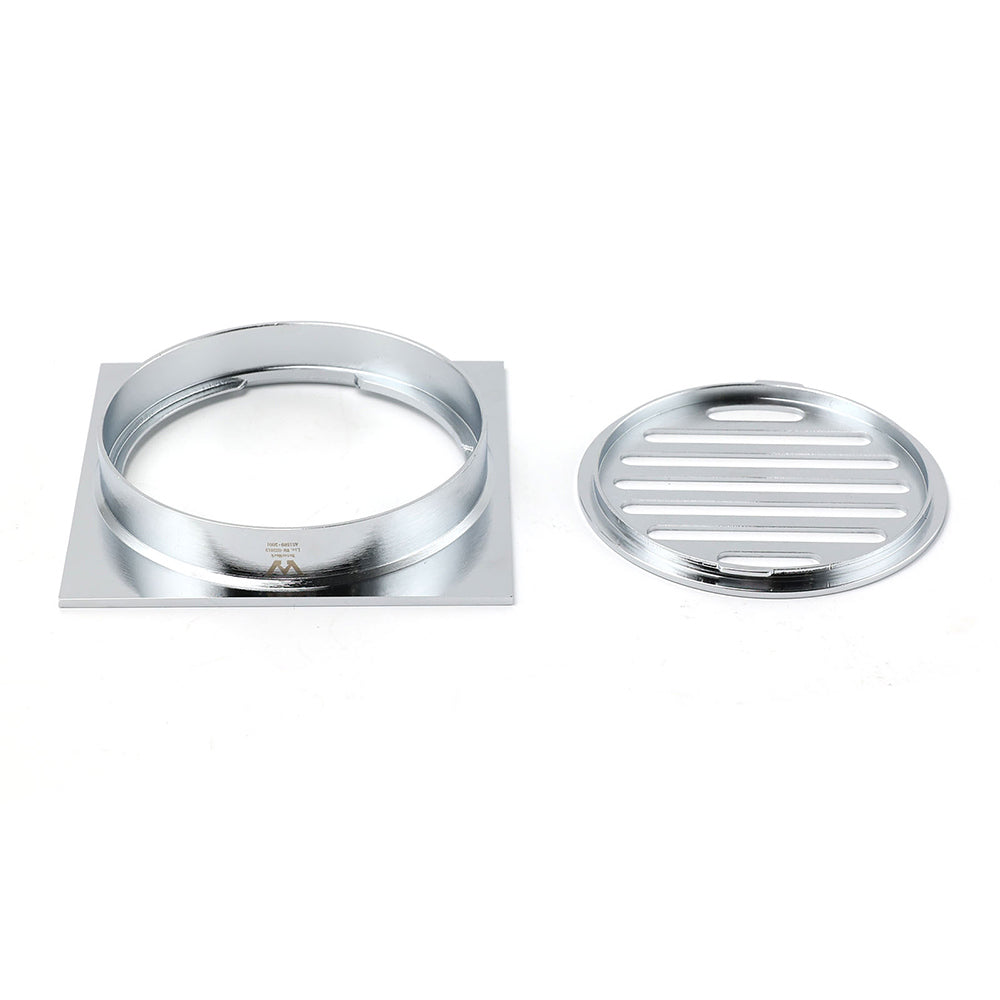 Chrome Stainless Steel 110mm Small Square Shower Grate Floor Drain 95mm Outlet - Image 4