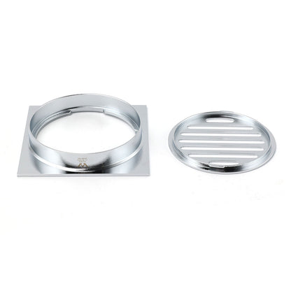 Chrome Stainless Steel 110mm Small Square Shower Grate Floor Drain 95mm Outlet - Image 4