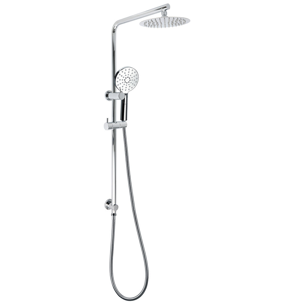 Chrome Round 8" Rainfall Shower Head 3 Modes Handheld Rose Silde Rail Twin Set