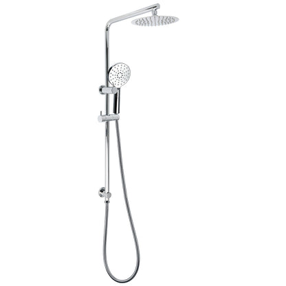 Chrome Round 8" Rainfall Shower Head 3 Modes Handheld Rose Silde Rail Twin Set
