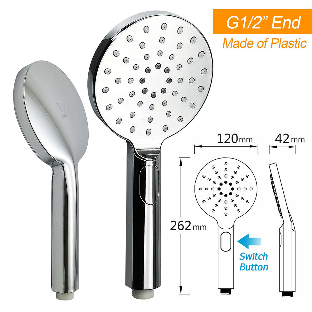 Twin Shower Set 10" Rainfall Head 3 Modes Handheld Rose Silde Rail Chrome Round - Image 8