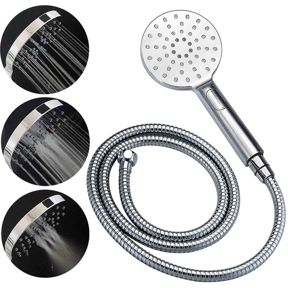WELS Chrome 9" Rain Shower Head 3 Modes Handheld Rose Slide Rail Set Diverter - Image 6