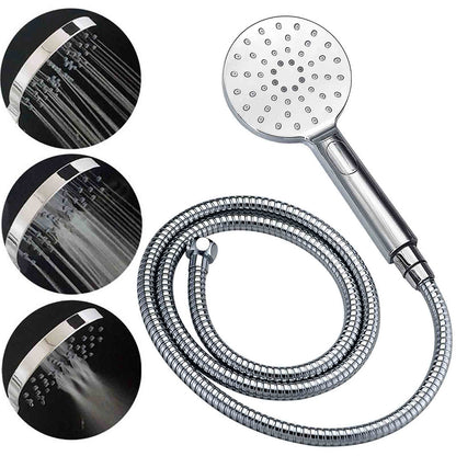 WELS Chrome 9" Rain Shower Head 3 Modes Handheld Rose Slide Rail Set Twin Taps - Image 6