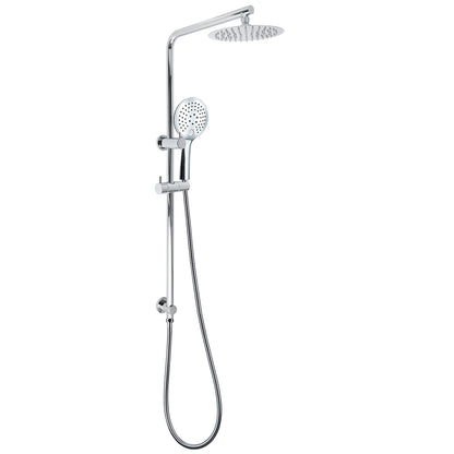 Chrome Double Square 8" Shower Head Set 3 Function Handheld Rail Diverter Arm