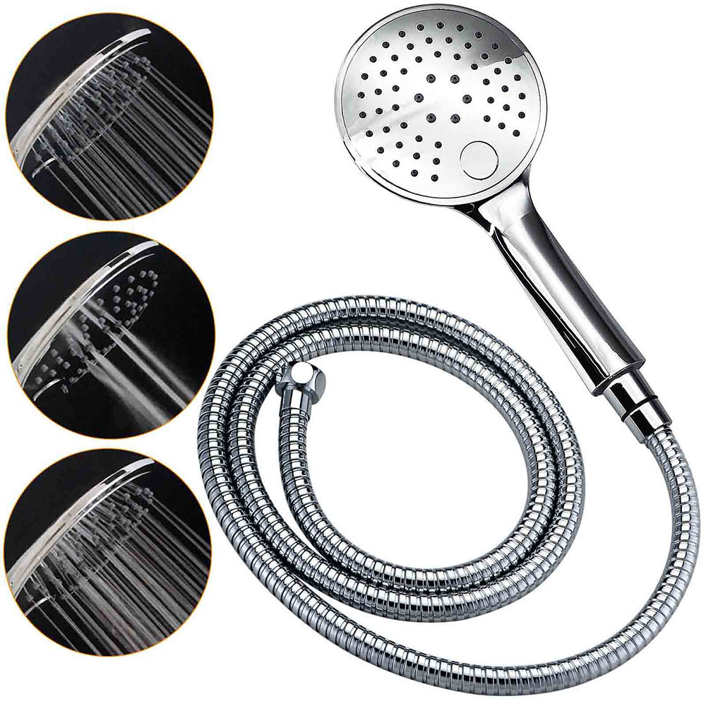 WELS Chrome 10" Rain Shower Head Round Handheld Sliding Rail Diverter Arm Twin Set Mixer - Image 7