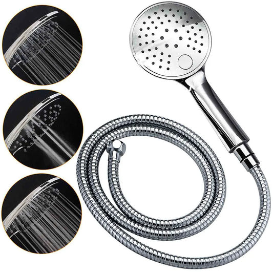 WELS Double Round Shower Head Handheld Sliding Rail Arm Chrome 12" Rainfall Set - Image 7