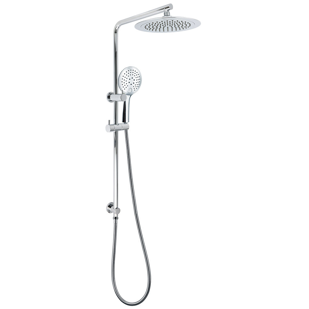 Chrome 9" Plastic Rain Shower Head 3 Modes Handheld Rose Slide Rail Diverter Switch Set