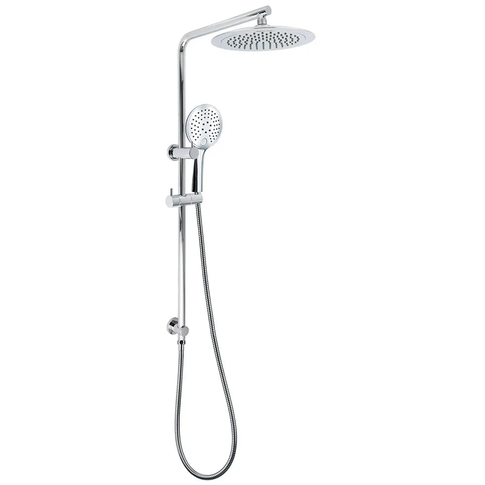 Chrome 9" Plastic Rain Shower Head 3 Modes Handheld Rose Slide Rail Diverter Switch Set