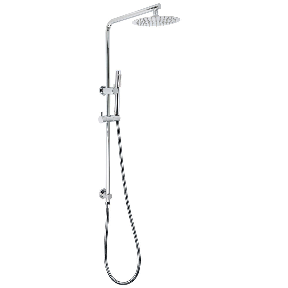 Bathroom Round 8" Rain Shower Head Single Mode Brass Handheld Spray Rail Arm Set