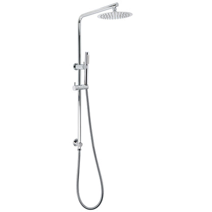 Bathroom Round 8" Rain Shower Head Single Mode Brass Handheld Spray Rail Arm Set