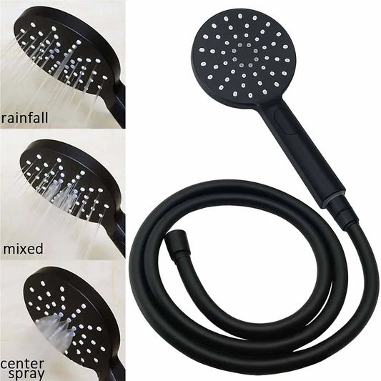 WELS Matt Black 10" Shower Rain Head Handheld Silde Wall Arm Rail Dual Set Mixer - Image 7