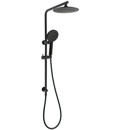 Matt Black 2in1 Round 9" Rainfall Shower Head & 3 Modes Handheld Silde Rail Set
