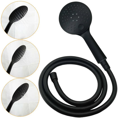 Matt Black Shower Set 12" Large Rain Head Handheld Sliding Rail Arm Round WELS - Image 7