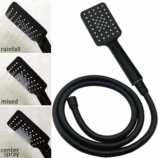 Dual Shower Square Large 12" Rainfall Head 3 Modes Handheld Wall Rail Matt Black - Image 7