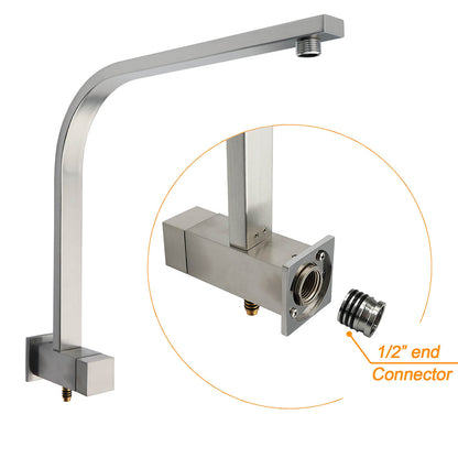 Brushed Nickel Square 2in1 Shower Set Large 12" Rain Head 3 Modes Handheld Silding Rail Arm - Image 6