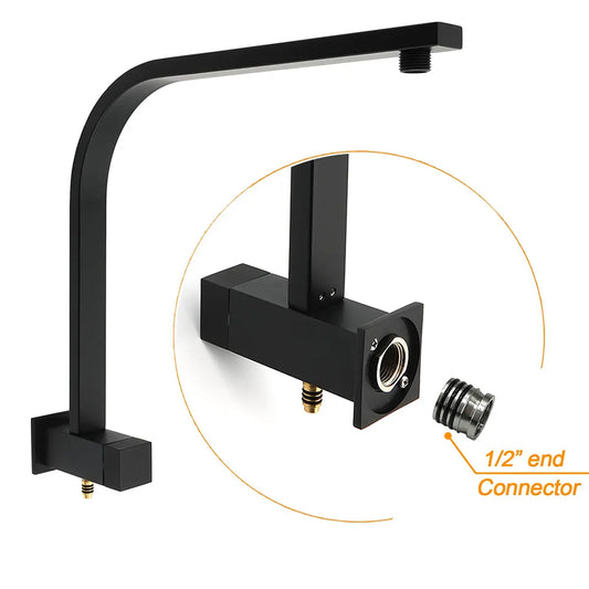 Matt Black Square Twin Shower 10" Rain Head 3 Modes Handheld Silde Rail Arm Mixer Set - Image 4