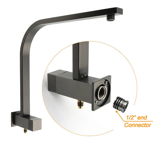 WELS Gun Metal Double Square Shower Head Set 10" Rain Handheld Sliding Rail Diverter Wall Mixer - Image 4