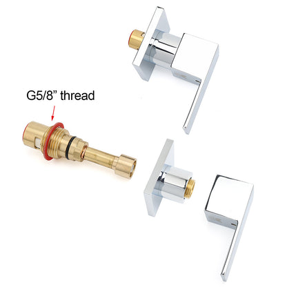 Watermark Chrome Square 1/4 Turn Wall Twin Taps Brass For Shower Head Vanity Basin Spout - Image 3