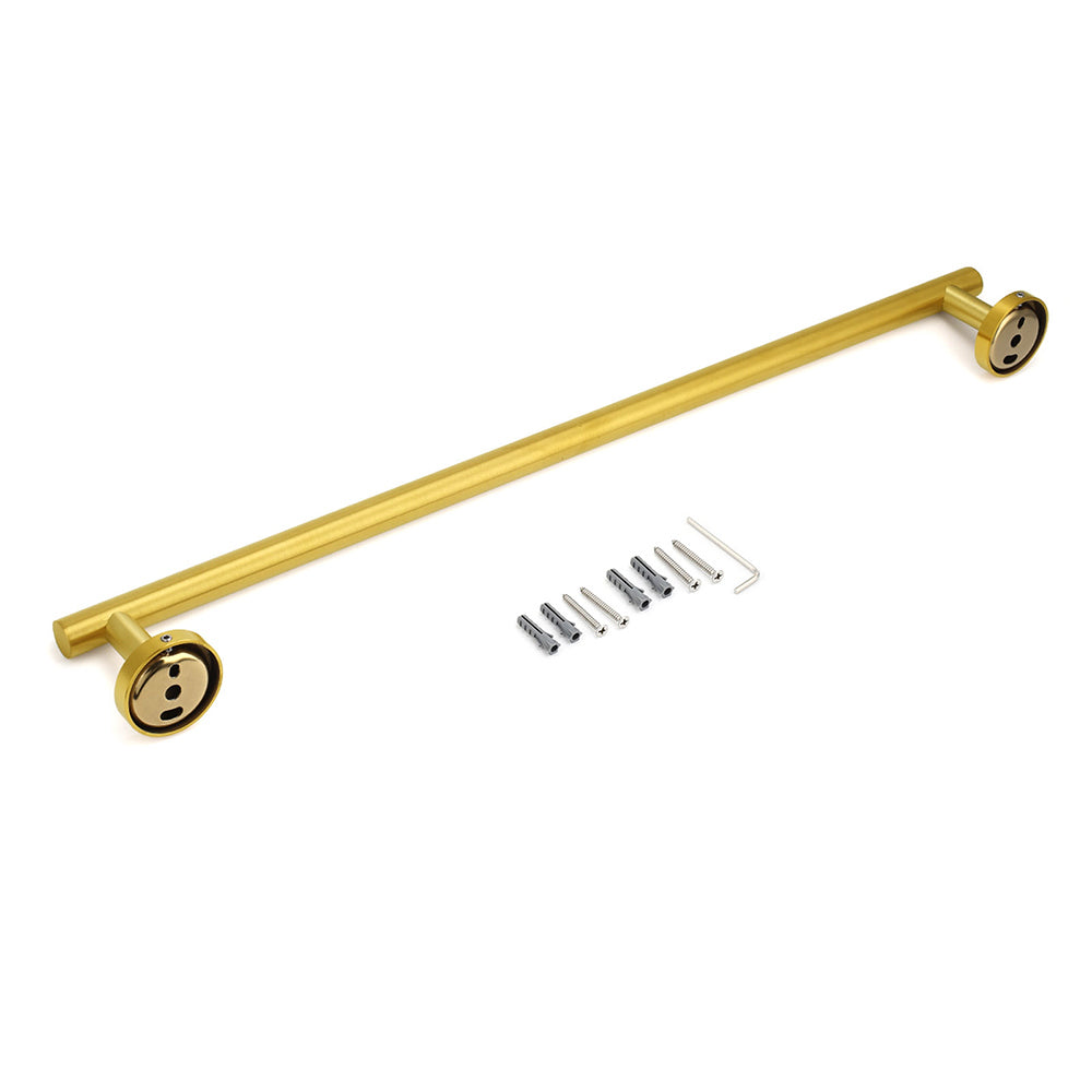 Brushed Gold Stainless Steel 750mm Long Towel Rack Rail Holder Round Hanger Bar - Image 4