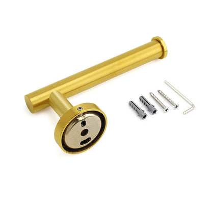 Brushed Gold Round Stainless Steel Toilet Paper Roll Tissue Holder Wall Mounted - Image 4