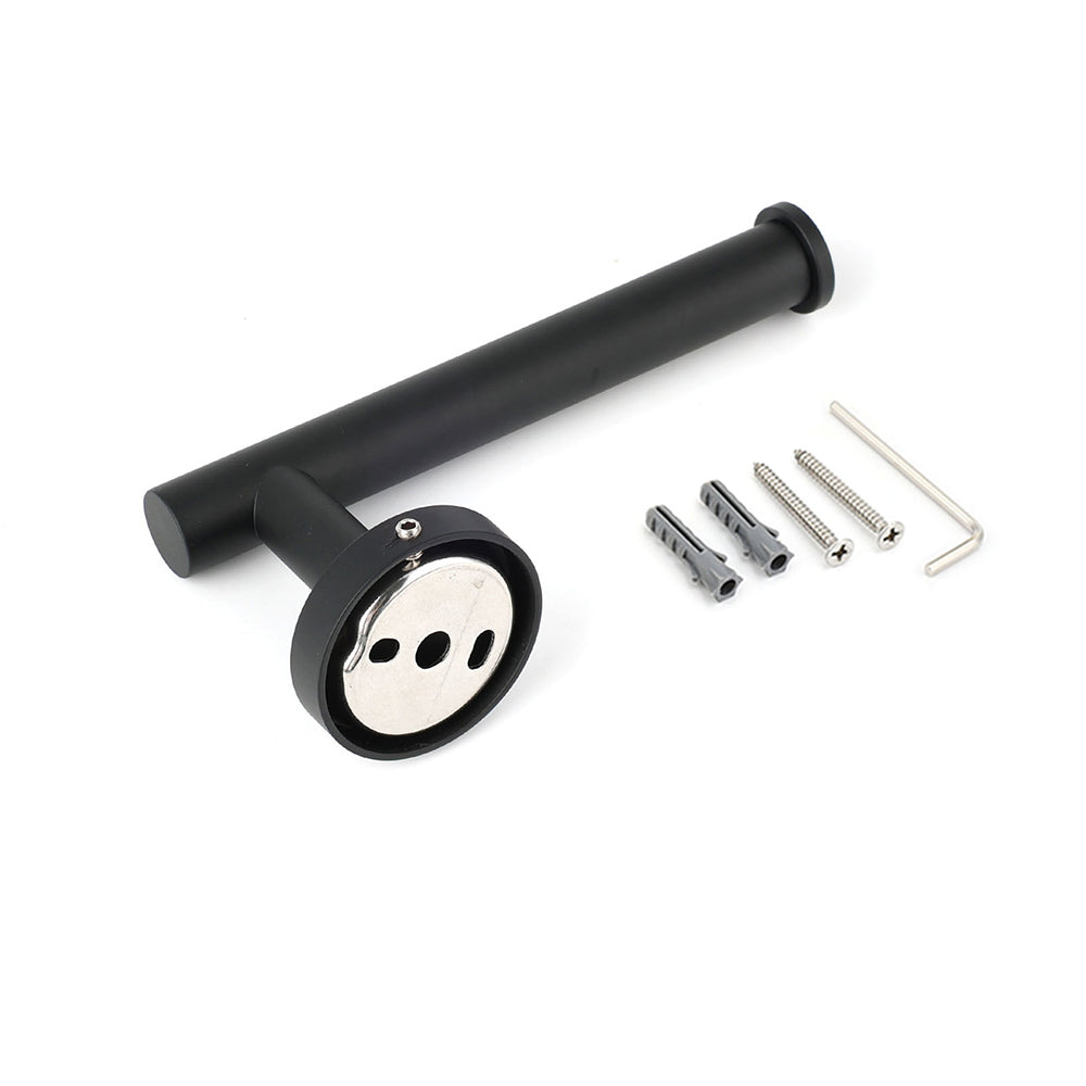 Matt Black Round Stainless Steel Toilet Paper Roll Tissue Holder Bathroom Wall - Image 4