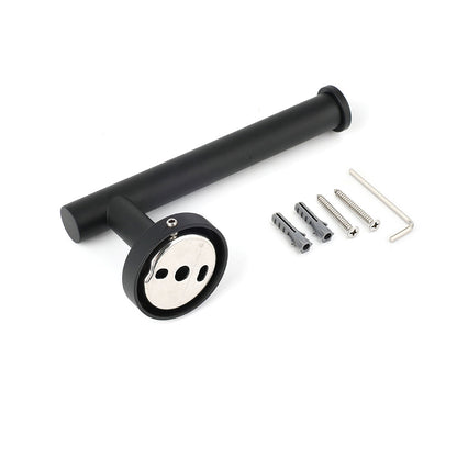 Matt Black Round Stainless Steel Toilet Paper Roll Tissue Holder Bathroom Wall - Image 4