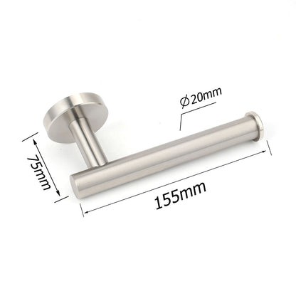 Brushed Nickel Stainless Steel Toilet Paper Roll Tissue Holder Rack Kit Bathroom - Image 2