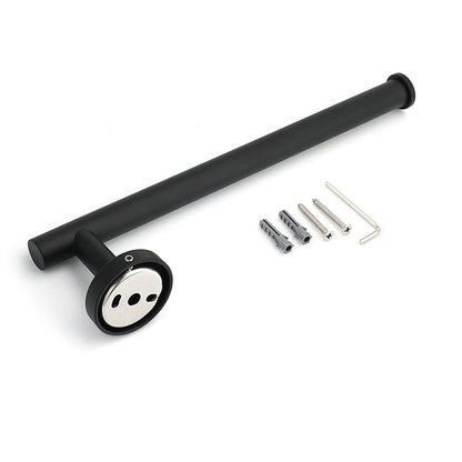 Bathroom Matt Black Round Towel Rack Holder Hook Clothes Hanger Stainless Steel - Image 4