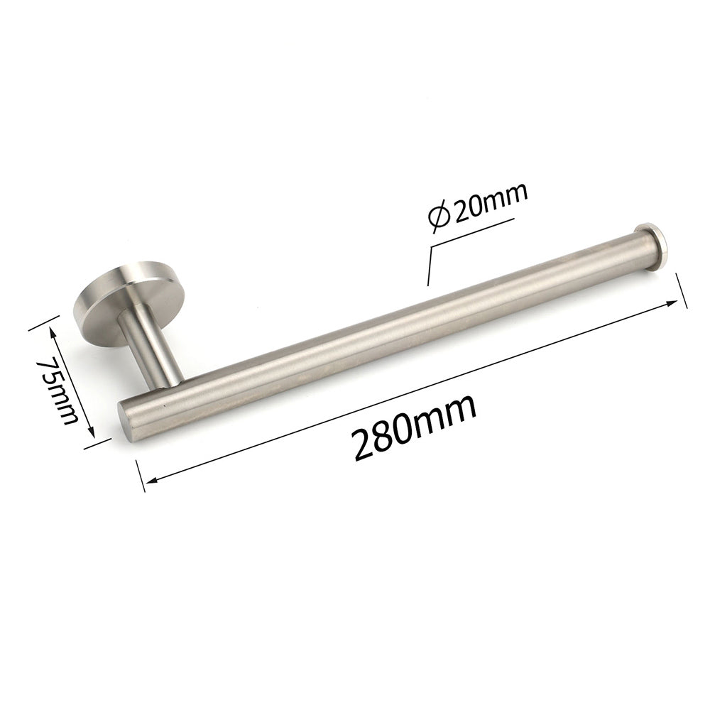 Brushed Nickel Round Towel Rack Holder Hook Clothes Hanger Bathroom Accessory - Image 2