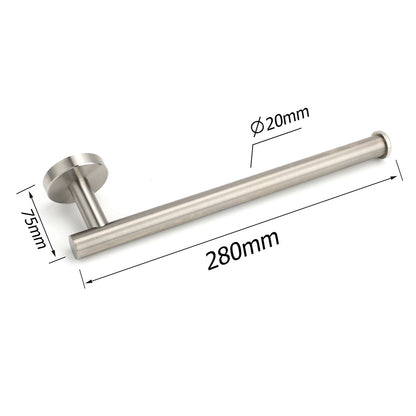 Brushed Nickel Round Towel Rack Holder Hook Clothes Hanger Bathroom Accessory - Image 2