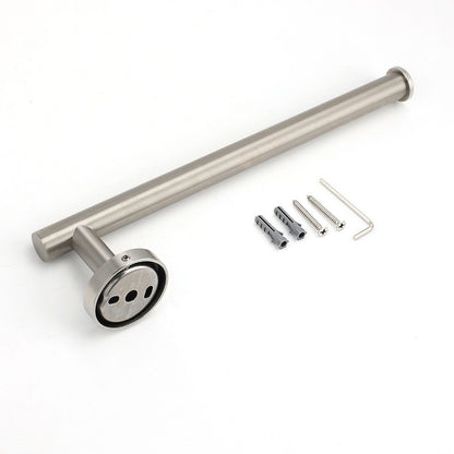 Brushed Nickel Round Towel Rack Holder Hook Clothes Hanger Bathroom Accessory - Image 4