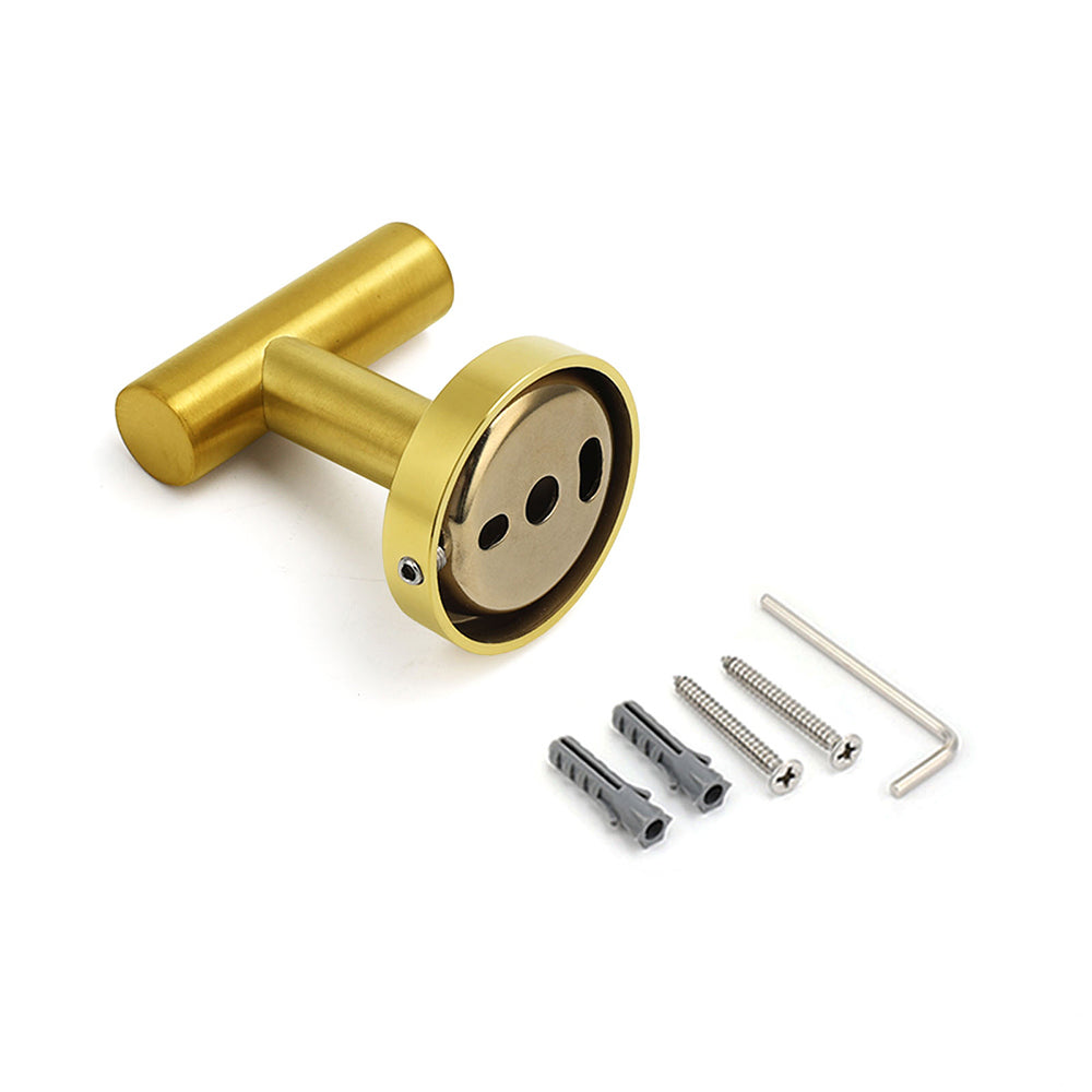 Brushed Gold Robe Hook Hanger Organizer Bathroom Stainless Steel Wall Mounted - Image 3