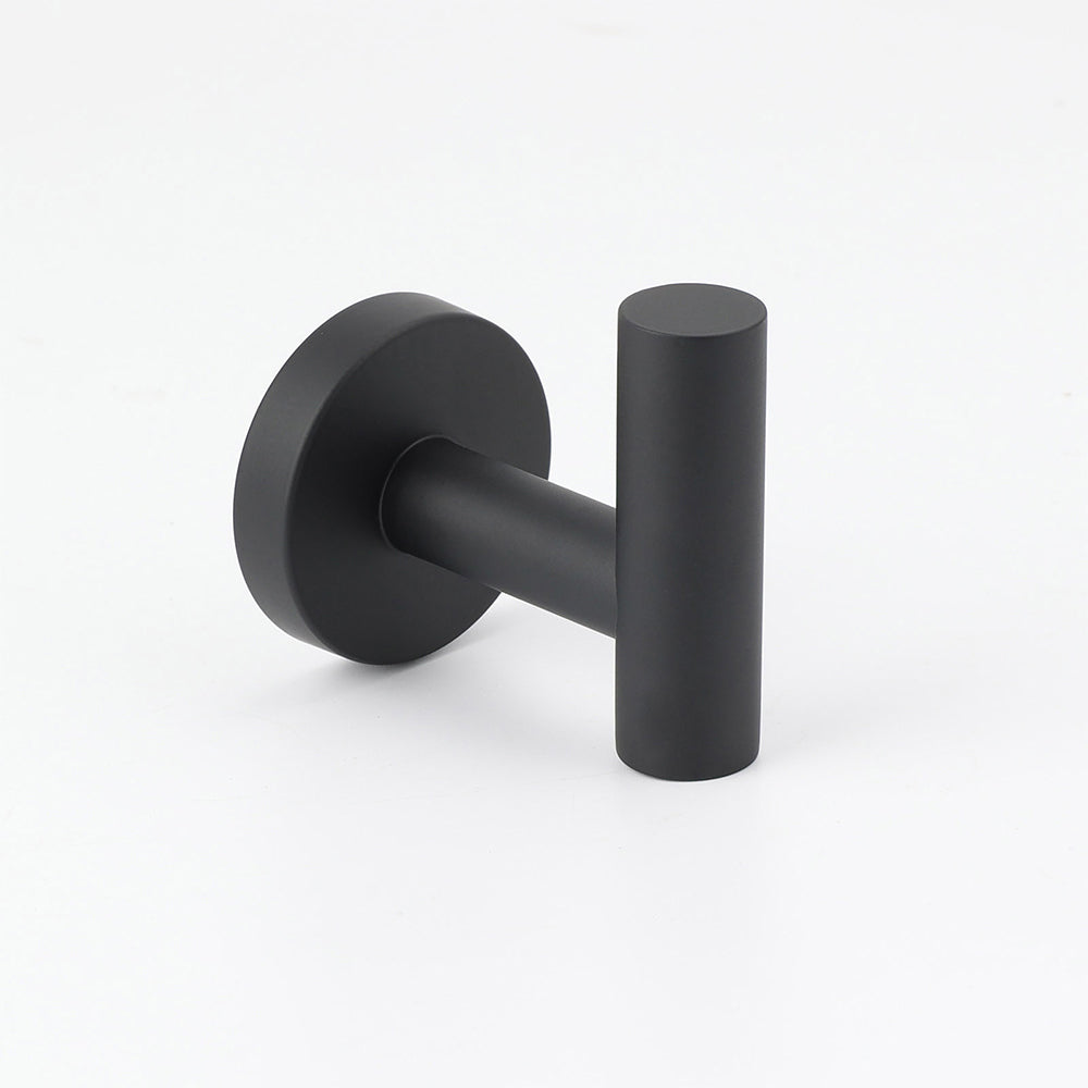 Matt Black Robe Hook Hanger Organizer Bathroom Wall Mounted Kit Stainless Steel